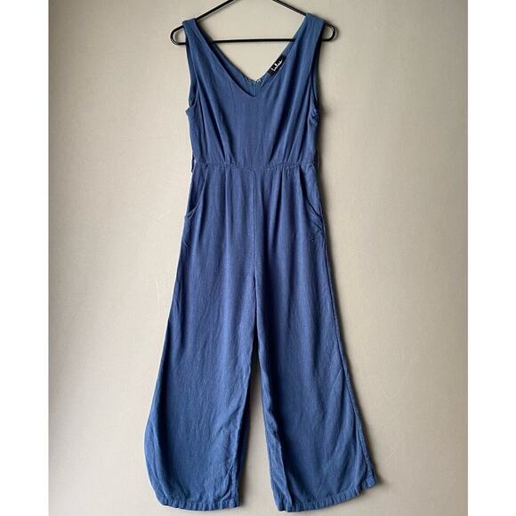 Lulu’s sz XS Sleeveless cotton blue jumpsuit - Picture 1 of 11